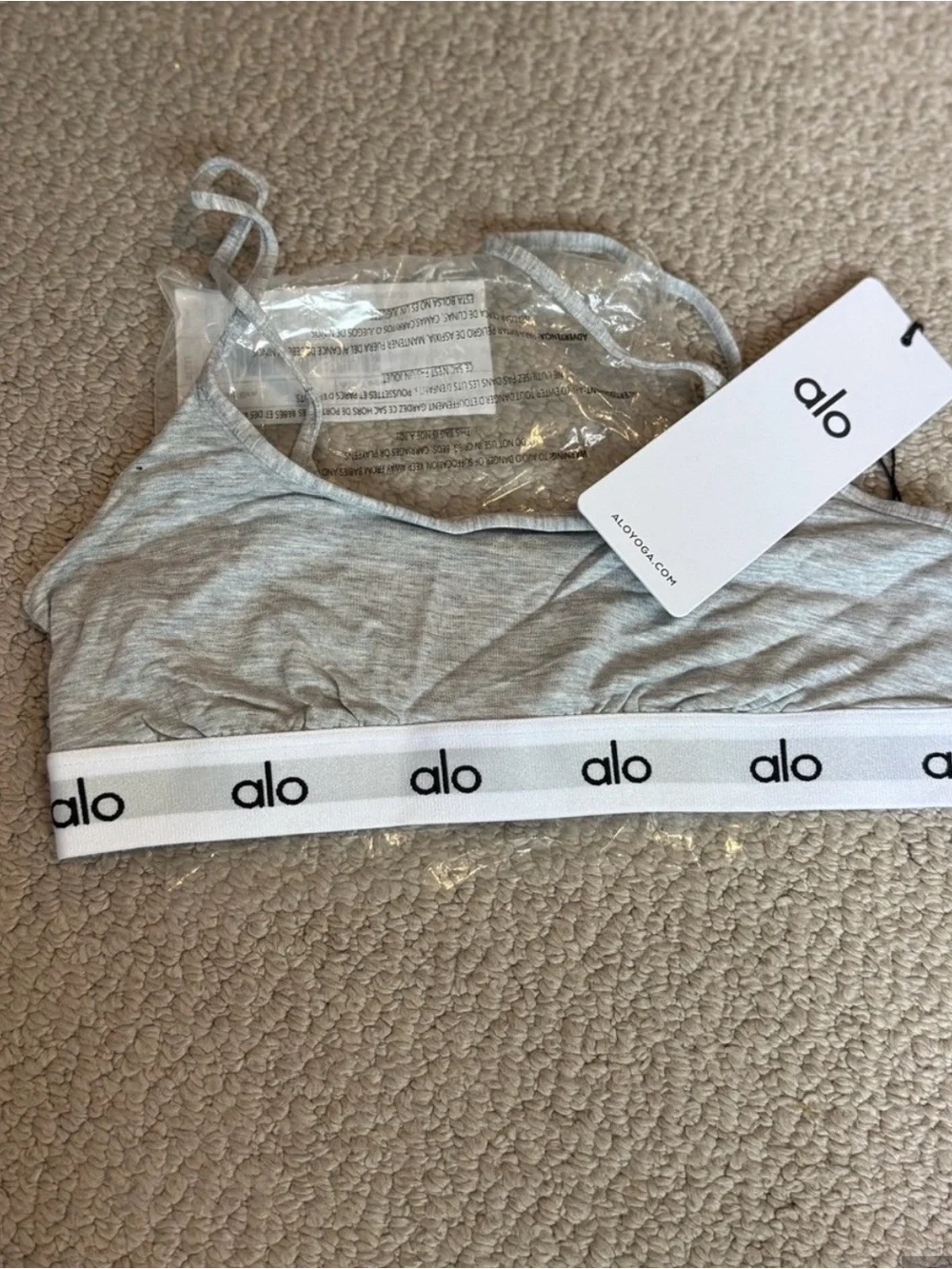 Alo Yoga Women's Grey Logo Bralette